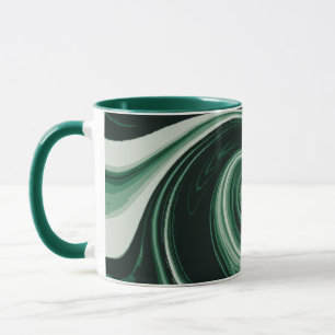 Emerald Green Swirl Abstraction Tasse