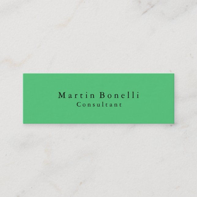 Emerald Green Traditional Clean Business Card Mini Visitenkarte (Vorderseite)