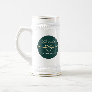 Emerald Green Trauzeuge Beer Stein Bierglas