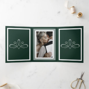 Emerald green Trifold Letter Fold Program Dreifach-gefaltete Programmkarte