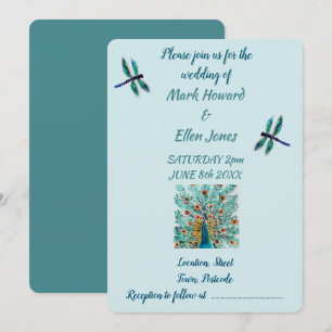Emerald Green Turquoise Country Wedding Einladung