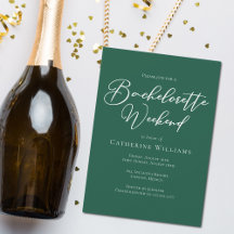 Emerald Green Typografy Bachelorette Weekend