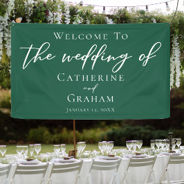 Emerald Green Typografy Forest Wedding Banner