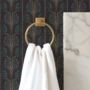 Emerald Green und Black Art Deco Tapete