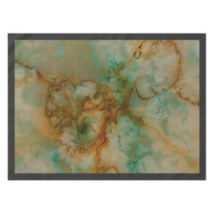 Emerald Green und Copper Gold Marmor Tischdecke