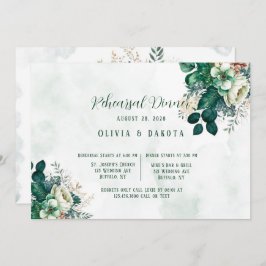Emerald Green und Cream Florals Probe Dinner Einladung