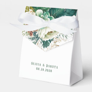 Emerald Green und Cream Florals Wedding Geschenkschachtel