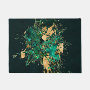 Emerald Green und Gold abstrakt Fußmatte