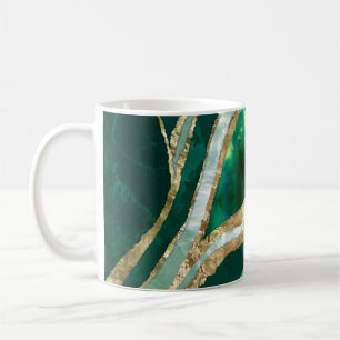 Emerald Green und Gold abstrakt Kaffeetasse