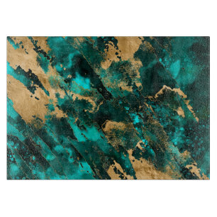 Emerald Green und Gold abstrakt Schneidebrett