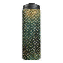 Emerald Green und Gold Glitzer Mermaid Scales