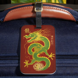 Emerald Green und Gold Lucky Lunar Dragon Gepäckanhänger
