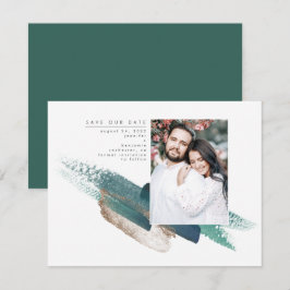 Emerald Green und Gold Modern Save the Date Foto