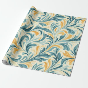 Emerald Green und Gold Paisley Leaf Muster Geschenkpapier