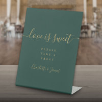 Emerald Green und Gold Script Liebe ist süße Gunst