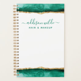 Emerald Green und Gold Watercolor Business Planner Planer