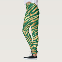 Emerald Green und Gold Zebra/Tiger Striping Legier