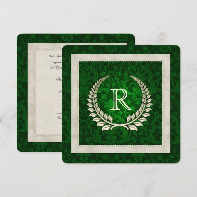 Emerald Green und Pearls Eheversprechen Verlängeru Einladung (Vorne/Hinten)