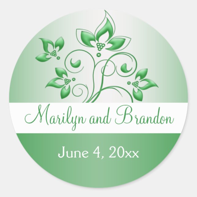 Emerald Green und White 1,5" Sticker (Vorderseite)