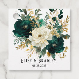 Emerald Green und White Gold Peonies Wedding Geschenkanhänger