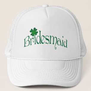 Emerald Green und White Kleeblatt Bridesmaid Cap Truckerkappe