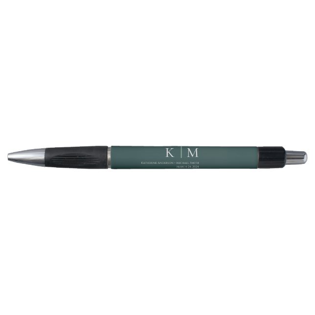 Emerald Green und White Wedding- Kugelschreiber (Vorderseite)
