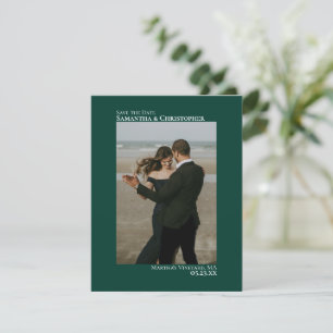 Emerald Green Vertikal Foto Minimalistisch Wedding Save The Date