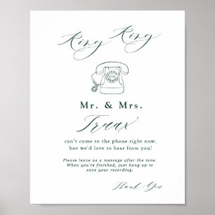 Emerald Green Vintag Botanic in Audio Guestbook Poster