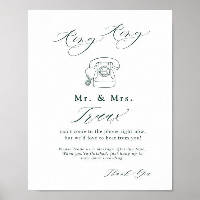 Emerald Green Vintag Botanic in Audio Guestbook Poster (Vorne)