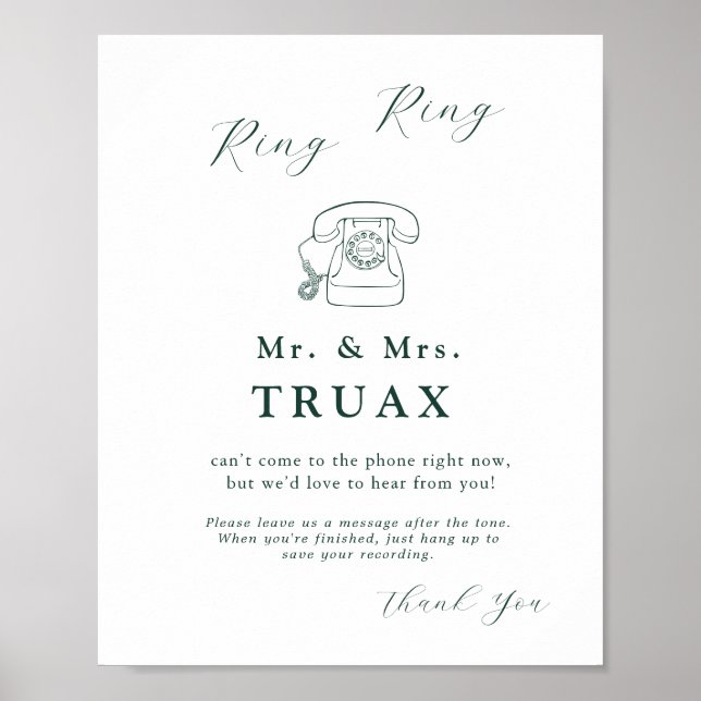 Emerald Green Vintag Botanic in Audio Guestbook Poster (Vorne)