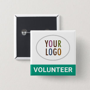 Emerald Green Volunteer Abzeichen mit Logo Square Button