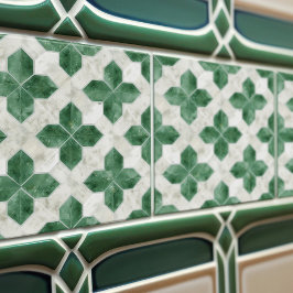 Emerald Green Wall Deco Art Nouveau Ceram Fliese