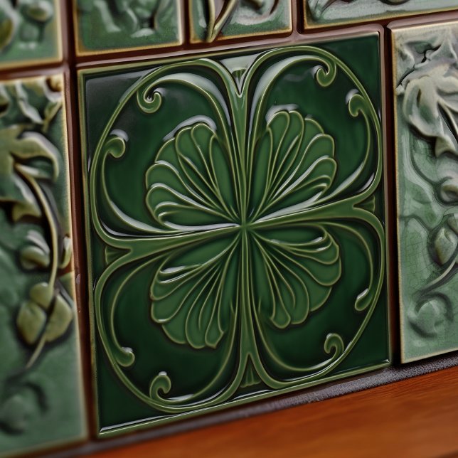 Emerald Green Wall Deco Art Nouveau Ceram Fliese (Von Creator hochgeladen)