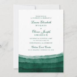 Emerald Green Watercolor Einladungen zur Hochzeit