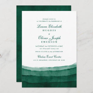 Emerald Green Watercolor Einladungen zur Hochzeit