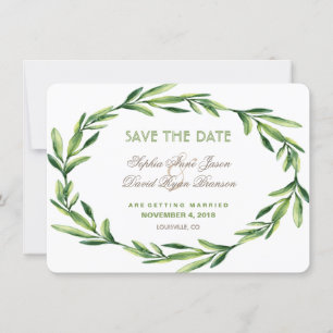 Emerald Green Watercolor Kreath SAVE THE DATE