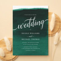 Emerald Green Watercolor Wedding