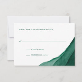 Emerald Green Watercolor Wedding RSVP Karte