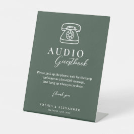 Emerald Green Wedding Audio Guestbook Sign Sockelschild