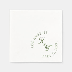 Emerald Green Wedding Cocktail Napkin Serviette