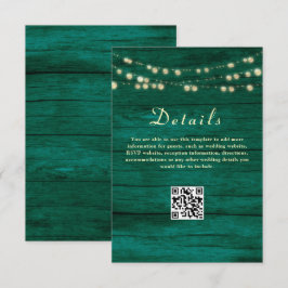 Emerald Green Wedding Details QR Code Begleitkarte