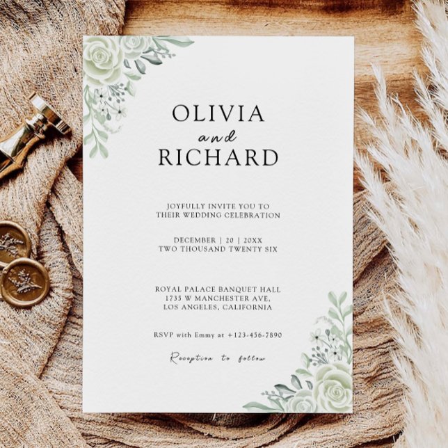 Emerald Green Wedding Einladungen Template (Emerald Green Wedding Invites Template)