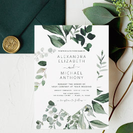 Emerald Green Wedding Eucalyptus Greenery Elegant Ankündigung