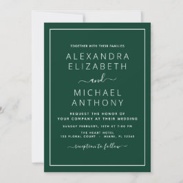 Emerald Green Wedding mit Foto Einladung