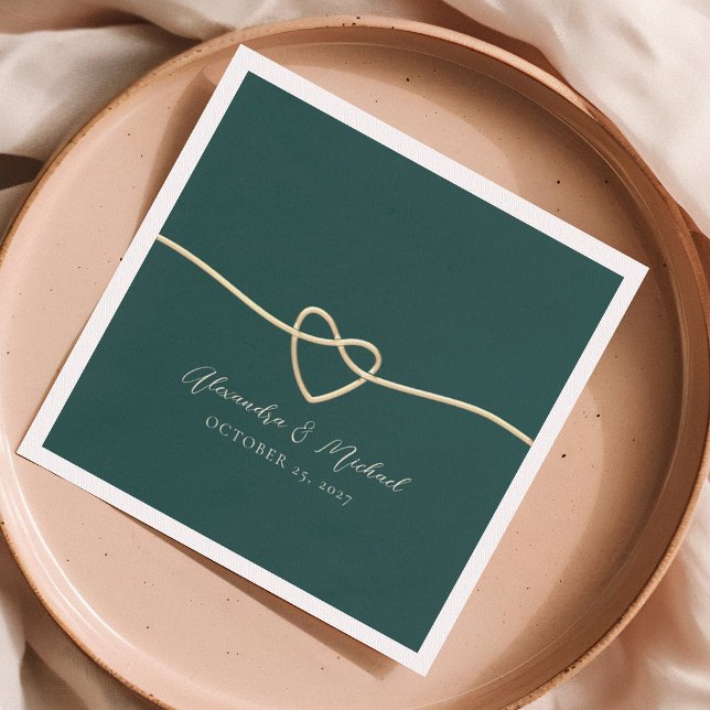 Emerald Green Wedding Napkins mit Herz Serviette (Von Creator hochgeladen)