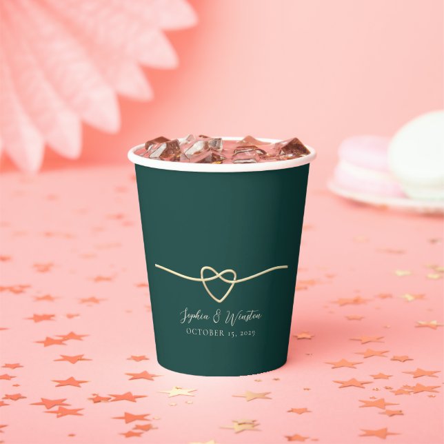 Emerald Green Wedding Paper Cups Pappbecher (Insitu)