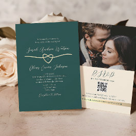 Emerald Green Wedding QR Code Einladung