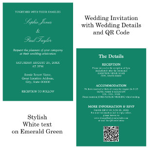 Emerald Green Wedding QR Code UAWG Einladung