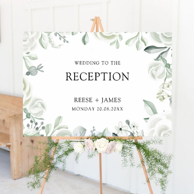 Emerald Green Wedding Reception Begrüßungszeichen Poster (Emerald Green Wedding Reception Welcome Sign)