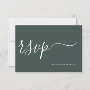 Emerald Green Wedding RSVP Calligrafy Antwort